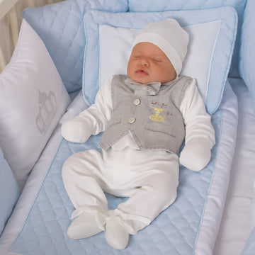 Newborn Baby 5 Pieces Gift Set - Back To School Gray